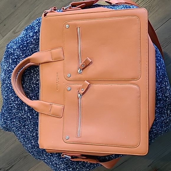 Campo Marzio Roma 1933 Leather Crossbody Laptop/Document Bag - Monte Cristo - Picture 1 of 10